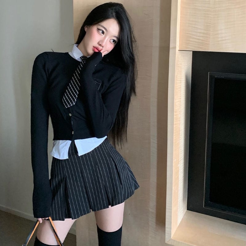 Womens Fashion Pleated Midi Long Skirt Female Korean Japanese