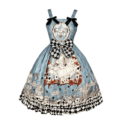 Robe à Bretelles Lolita Imprimée Gothique Alice 3