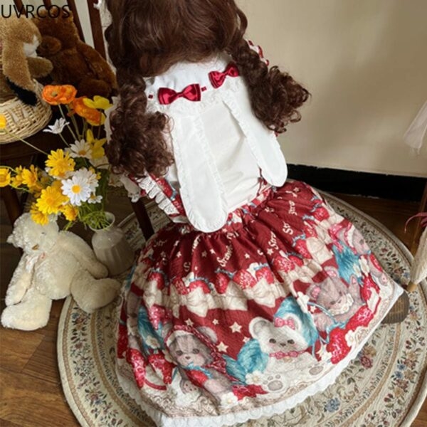 Vestido Kawaii Sweet Bear Estampado Lolita Jsk urso kawaii