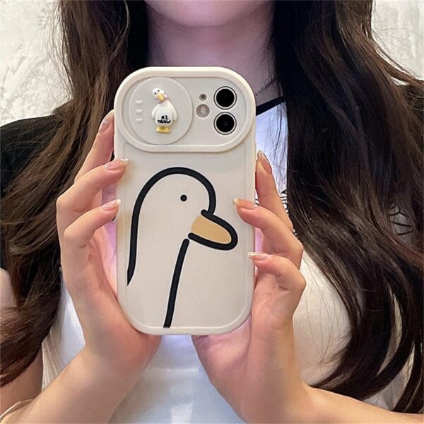Urocze etui na iPhone'a z kreskówkową kaczką 3D Kaczka kawaii