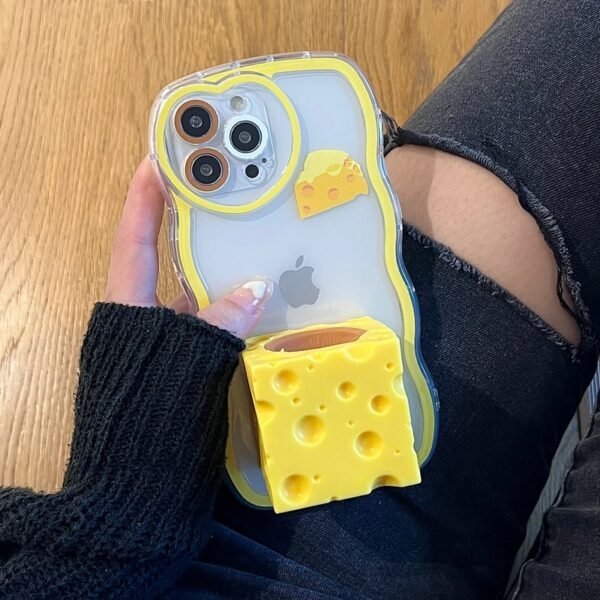 Чехол для iPhone с 3D-креативным сыром Сырный каваи