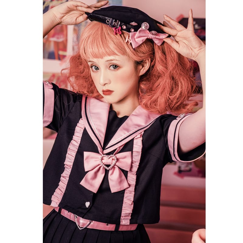 Estudante Japonês Saia Lolita de Manga Curta Terno - Loja de Moda