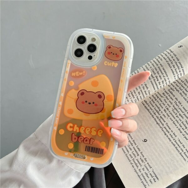 Custodia per iPhone con torta alla crema, orsetto kawaii orso kawaii