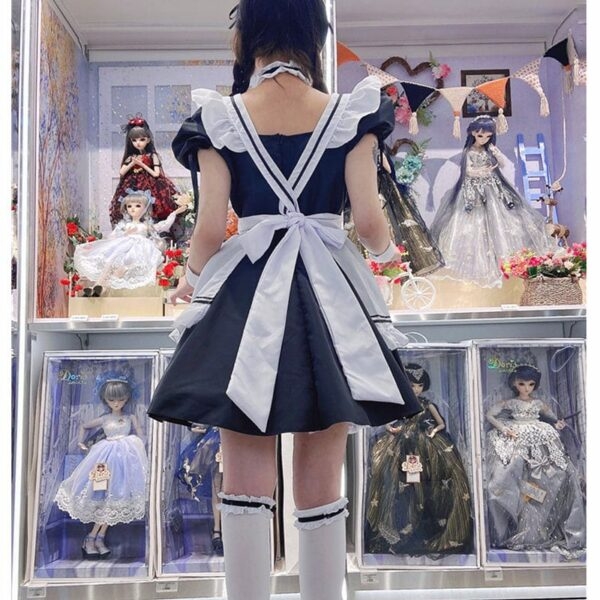 Japansk Cosplay Black Maid Lolita Klänning Svart klänning kawaii
