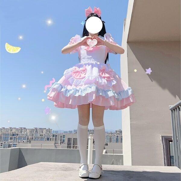 Vestido de mucama suave para niña Kawaii Lolita cosplay kawaii