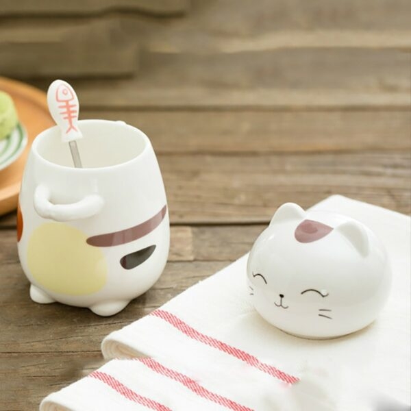 Caneca de café super fofa de gato japonês gato kawaii