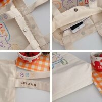 Süße Canvas-Zehentasche mit Bärenstickerei Canvas-Taschen kawaii