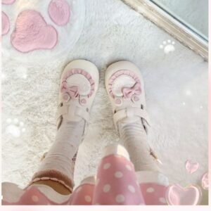 Sapatos fofos de boneca Lolita com cabeça grande Boneca Sapatos kawaii