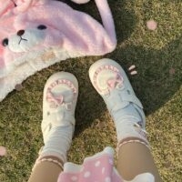 Simpatiche scarpe da bambola Lolita con testa grande Scarpe da bambola kawaii