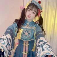 Påsk kinesisk stil Sweet Zombie Cosplay Lolita Klänning Set Anime kawaii
