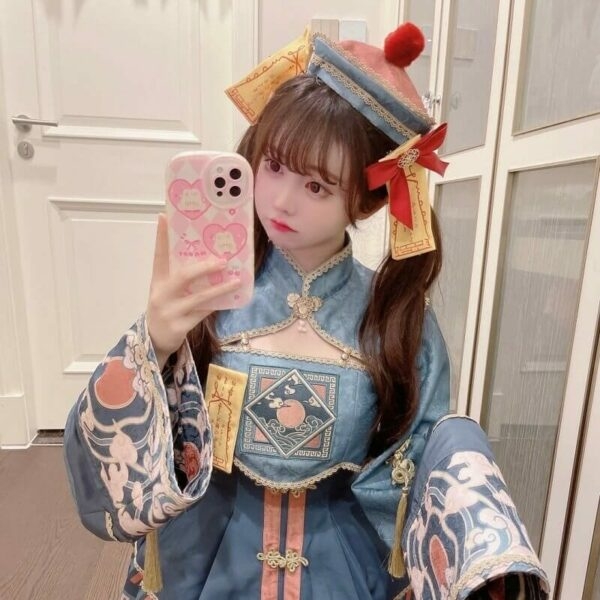 부활절 중국 스타일 달콤한 좀비 코스프레 로리타 드레스 세트 애니메이션 카와이