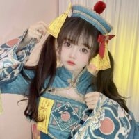 Påsk kinesisk stil Sweet Zombie Cosplay Lolita Klänning Set Anime kawaii