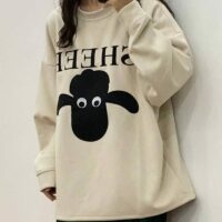 Свободный пуловер с капюшоном Kawaii Cute Lamb Толстовка каваи