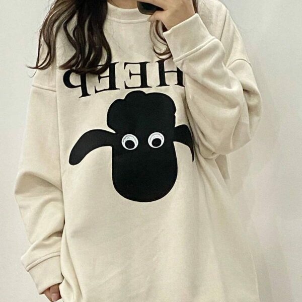 Свободный пуловер с капюшоном Kawaii Cute Lamb Толстовка каваи