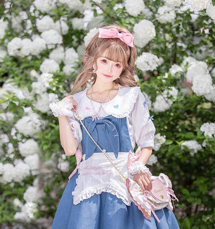 Kawaii Cute Sweet Summer Denim Lolita Dress Set - Kawaii Fashion Shop ...