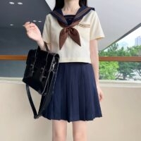 Conjunto completo de verano japonés Kawaii, uniforme escolar marinero kawaii japonés