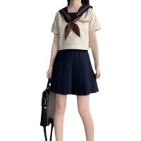 Kawaii japanska sommaren Full Set Sailor School Uniform japansk kawaii
