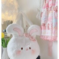 Kawaii Lolita Pluszowa torba na ramię w kształcie króliczka króliczek kawaii