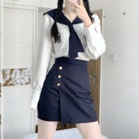 Koreanska sjömansuniformer College Style JK kjol kostym JK Kjol kawaii