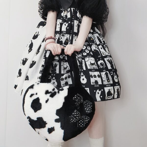Bonito bolso de hombro de felpa de vacas lecheras Lolita 3