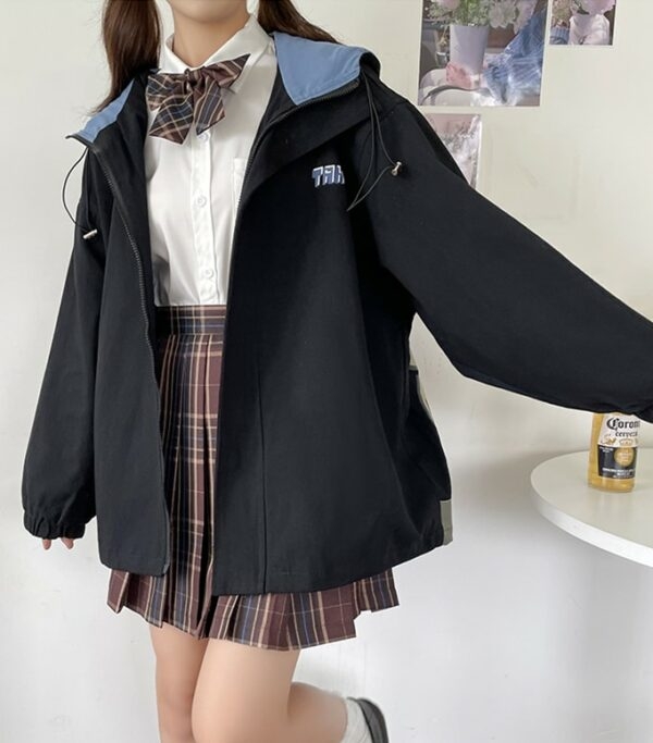 Kawaii Mori Girl Style Bear Plus sammetshuva höst kawaii