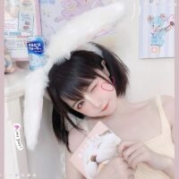 Fascia per capelli originale con orecchie di coniglio Lolita Kawaii carino