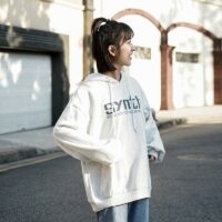 Japanse Harajuku eenvoudige stijl grijze hoodie All-match kawaii
