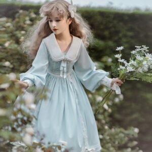 Schattige Lolita-jurk met konijnenoren en lange mouwen herfst kawaii