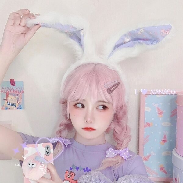 Diadema con orejas de conejo Lolita bonita Original 1