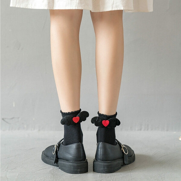 Meias japonesas Lolita fofas de anjo meias de algodão kawaii