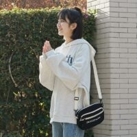 Japanischer Harajuku-Hoodie im schlichten grauen Stil All-Match-Kawaii