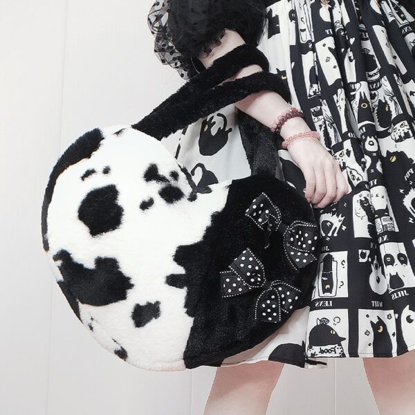 Bonito bolso de hombro de felpa de vacas lecheras Lolita 1