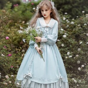 Süßes, langärmliges Lolita-Kleid mit Hasenohren Herbst kawaii