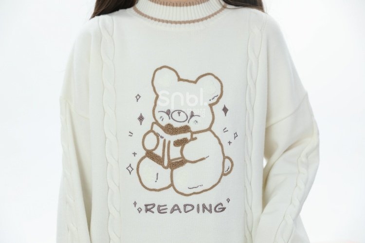Soft Girl Cute Bear Pullover Sweater