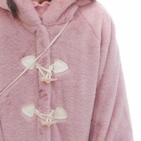 Śliczny japoński, miękki, dziewczęcy styl, różowy, krótki płaszcz bawełniany płaszcz kawaii