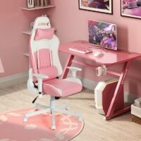 카와이 핑크 조정 가능한 게임 의자 게임 의자 귀엽다