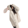 Kawaii mignon lapin blanc manteau en peluche mignon