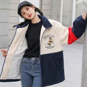 일본 모리 걸 스타일 배색 자수 재킷 코트 카와이