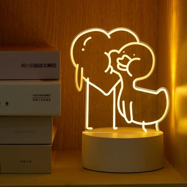 Luce notturna a LED con anatroccolo Kawaii Cartoon Cartone animato kawaii