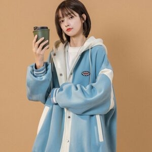 American Vintage Color-Blocking All-Match Coat All-match kawaii