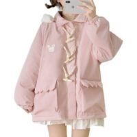 Kawaii Pink Hooded Jacket Cute kawaii