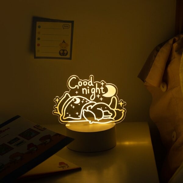 Luz noturna LED de patinho de desenho animado Kawaii Desenho animado kawaii