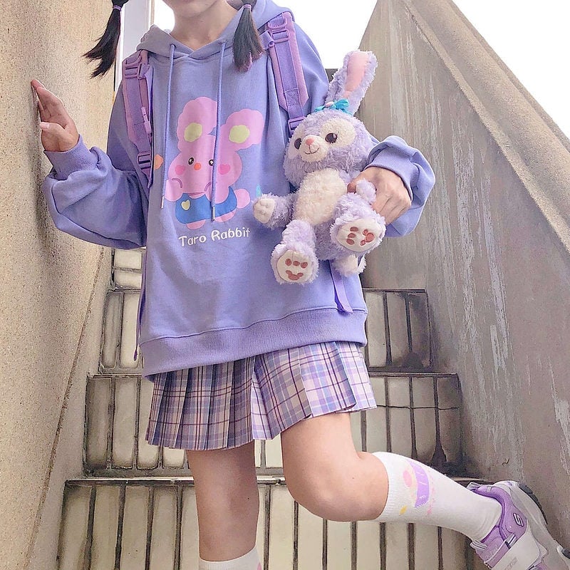 Coreano Cute Rabbit Malha Tops - Kawaii Fashion Shop  Lindas roupas  asiáticas japonesas Harajuku fofas da moda Kawaii