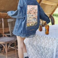Kurze Jeansjacke für Mädchen im koreanischen Stil Herbst kawaii