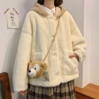 Sudadera con capucha de oso lindo suelto Kawaii otoño kawaii