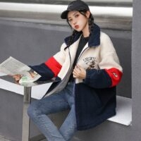 Jaquetas japonesas Mori Girl Style com bordado de cores combinando casaco kawaii