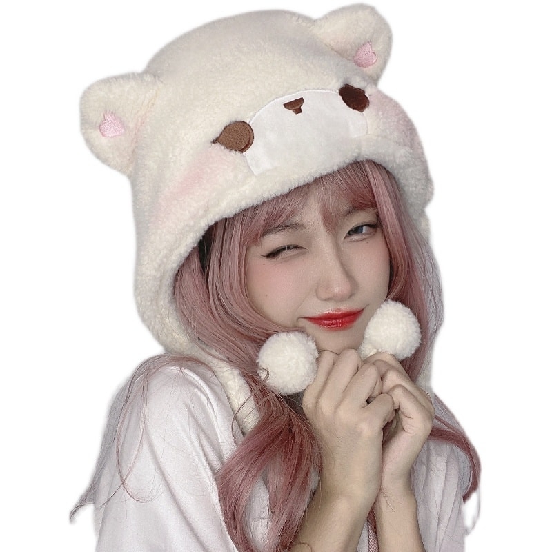 Kawaii Original Cute Bear Plush Hat - Kawaii Fashion Shop | Cute Asian ...