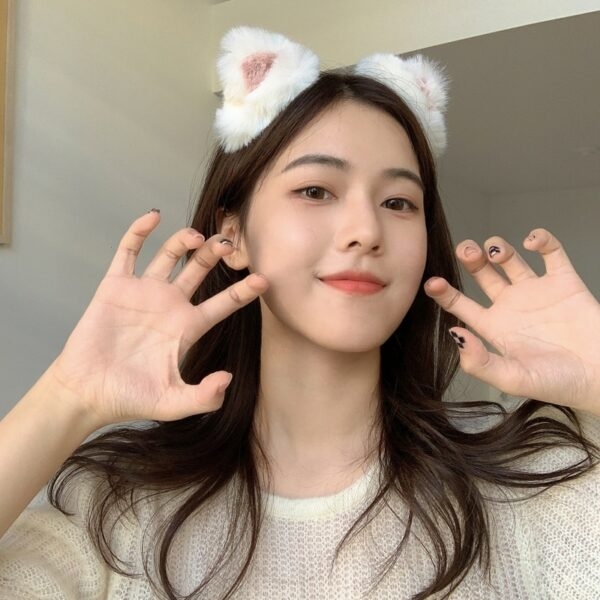 Horquilla con orejas de gato de peluche Kawaii Lolita 1