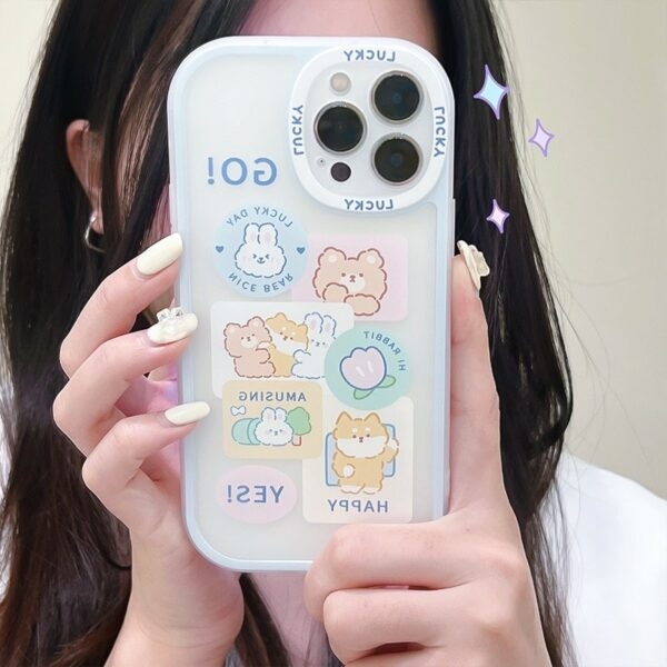 Чехол для iPhone Kawaii с милым мультяшным щенком корги медведь каваи