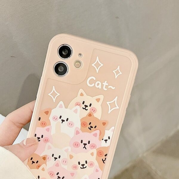 Etui na iPhone'a Kawaii Sweet Smile Cat Family Śliczne kawaii